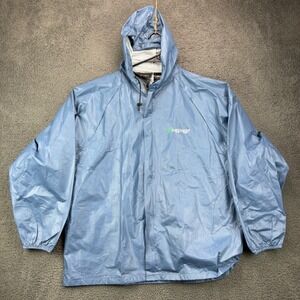Frogg Toggs Blue Rain Jacket Hooded Waterproof Windbreaker Mens Large LG
